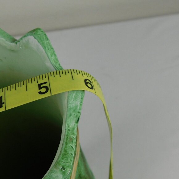 Green Leaves Design Embossed Display Centerpiece Flower Vase Bouquet 11" X 6" - Picture 8 of 8